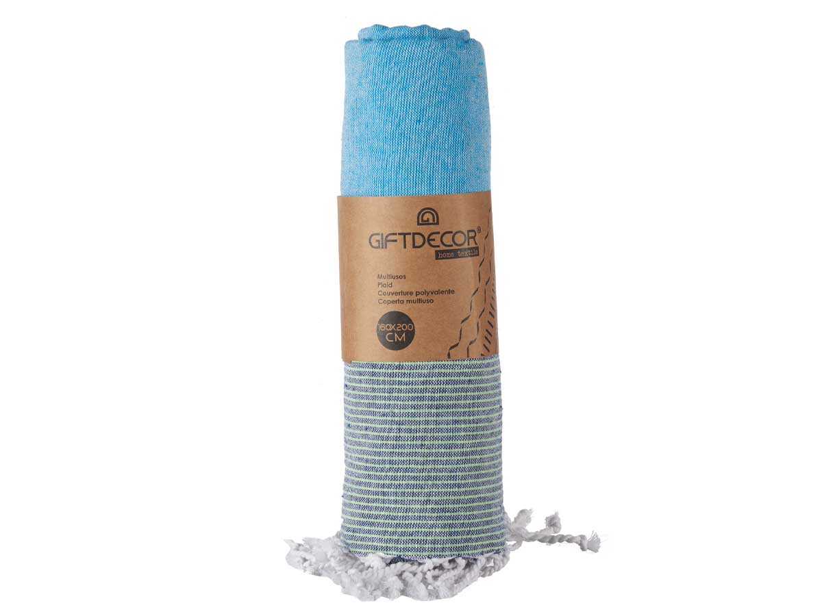 160x200cm multi blue stripe multi-purpose - Image 3