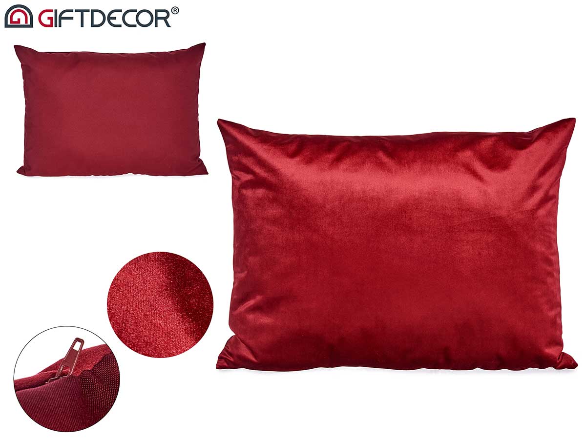 60x45cm red velvet cushion