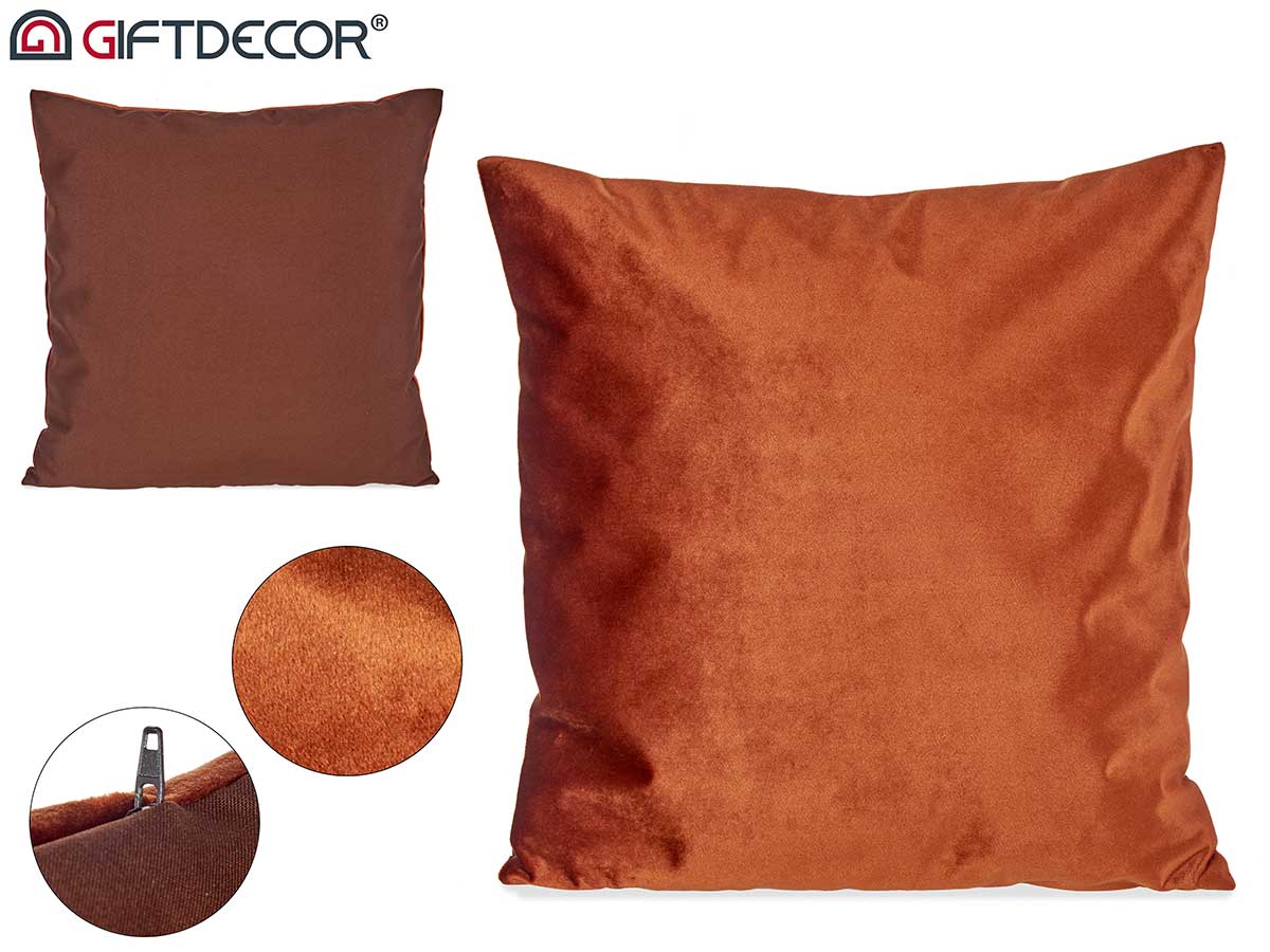 45x45cm orange velvet cushion