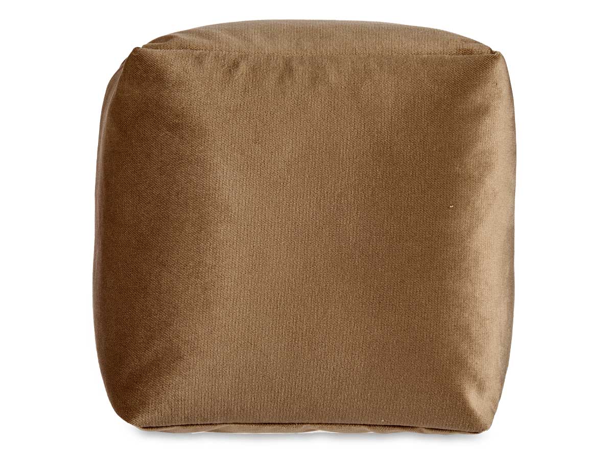 30x30cm brown square velvet pouffe - Image 3