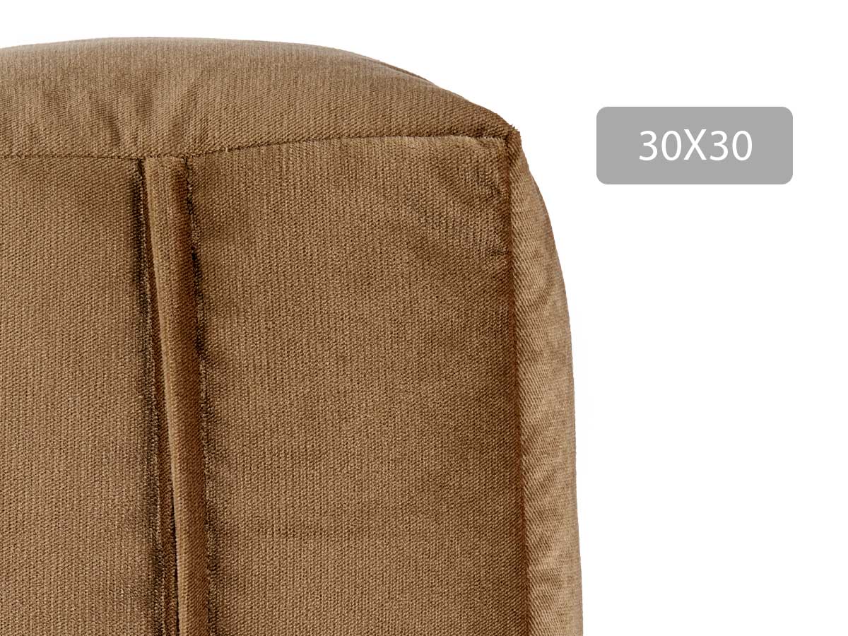30x30cm brown square velvet pouffe - Image 4