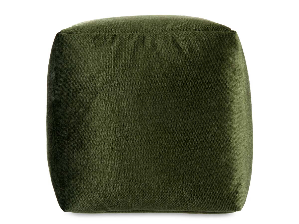 30x30cm green round velvet pouffe - Image 3
