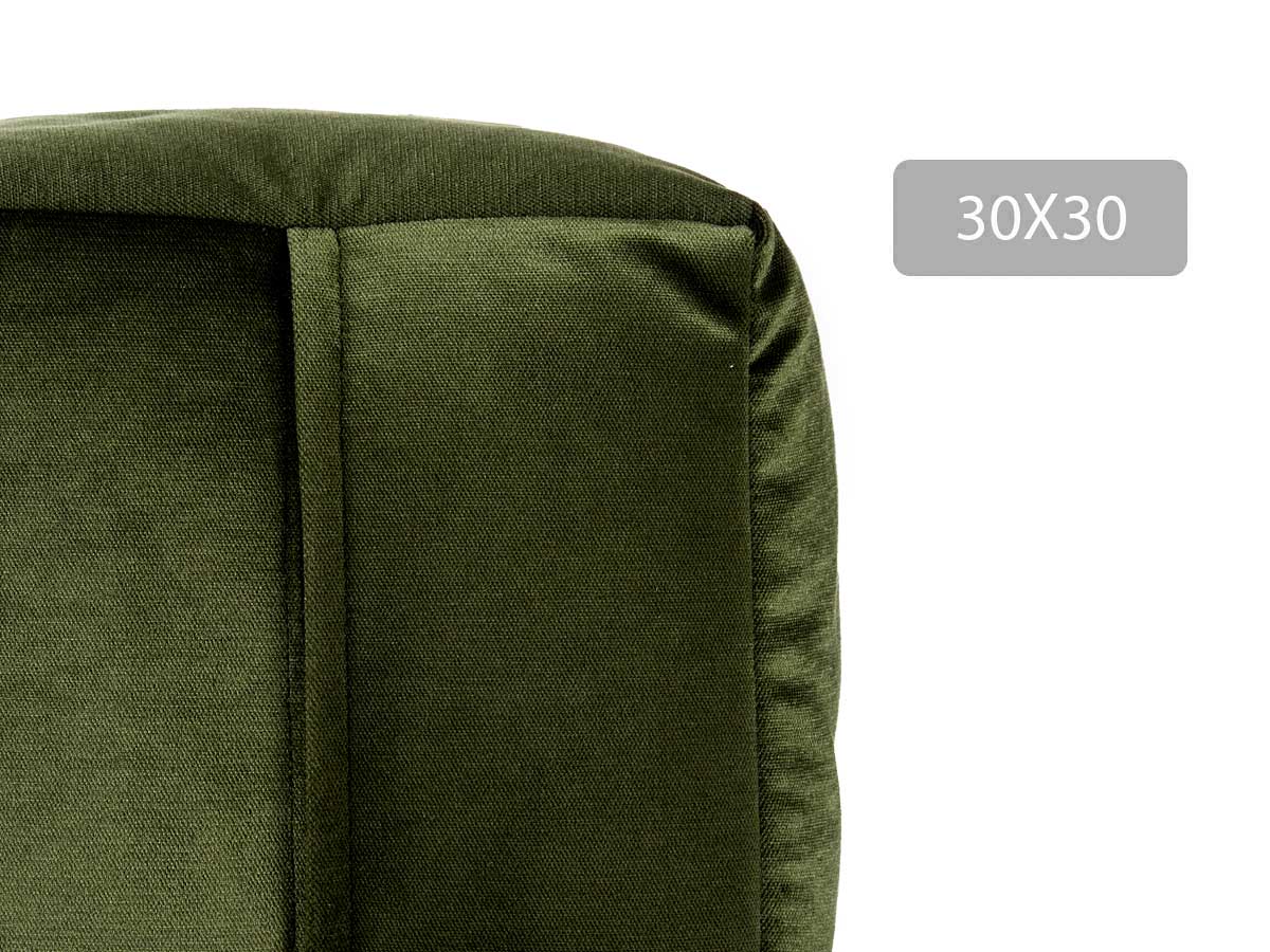 30x30cm green round velvet pouffe - Image 4