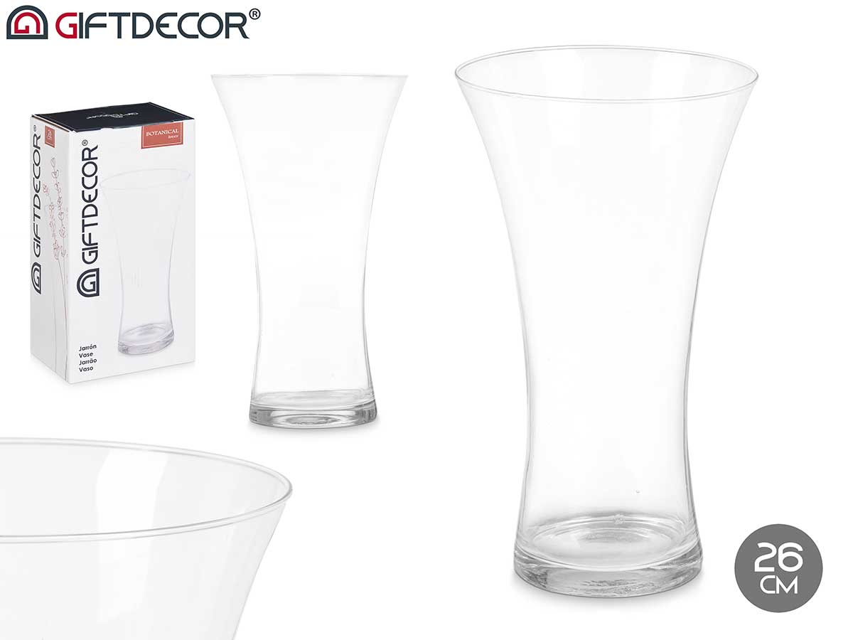 Jarron cristal boca ancha 26cm