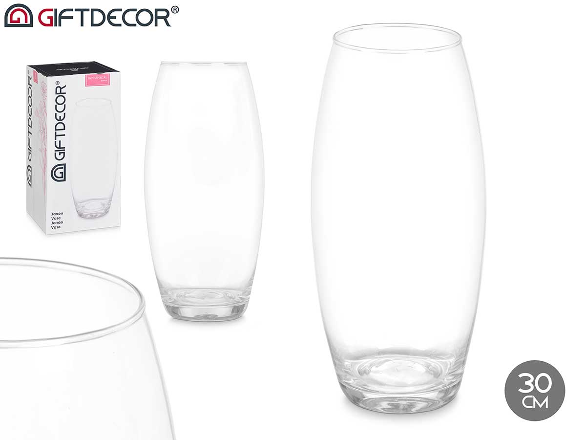 Jarron cristal abombado 30cm