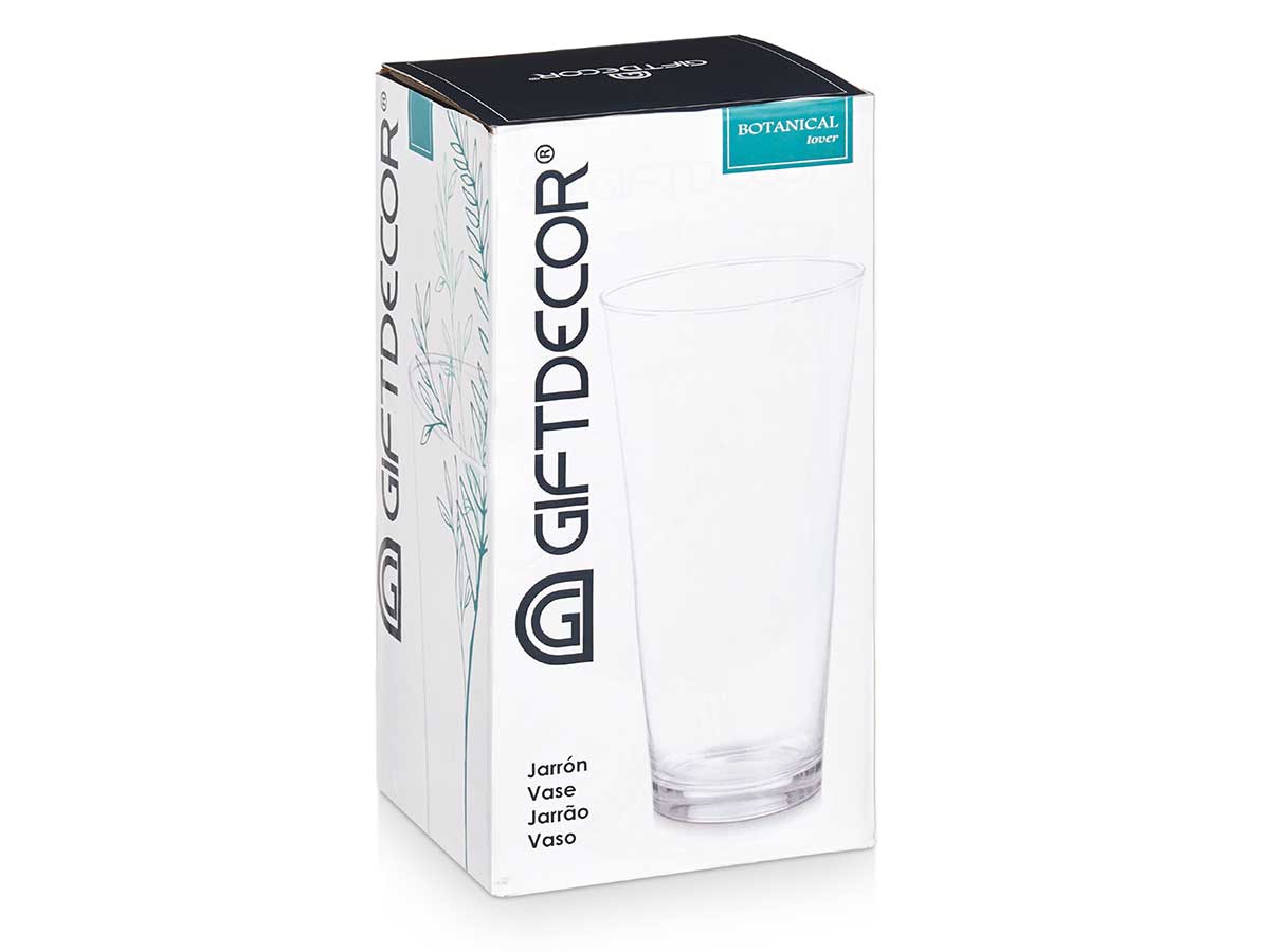 Jarron cristal cuello conico 37cm - Imagen 3