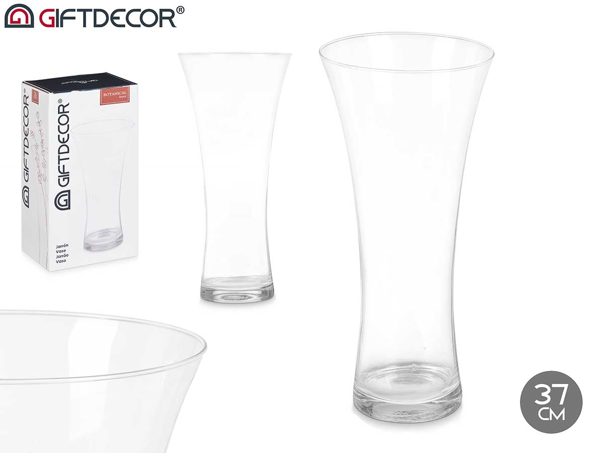 Jarron cristal boca ancha 37cm