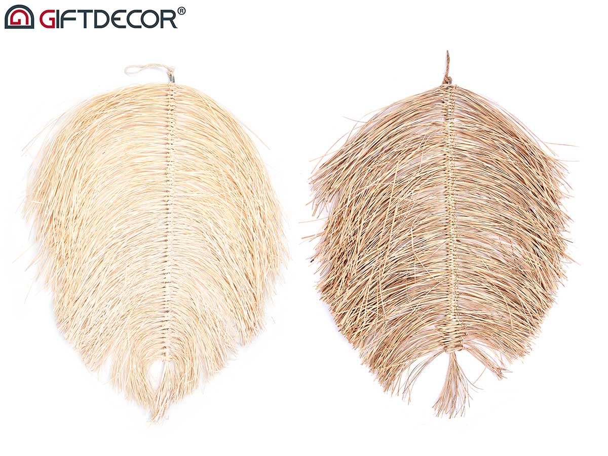 Pendentif feuille palmier grand 2 couleurs assort