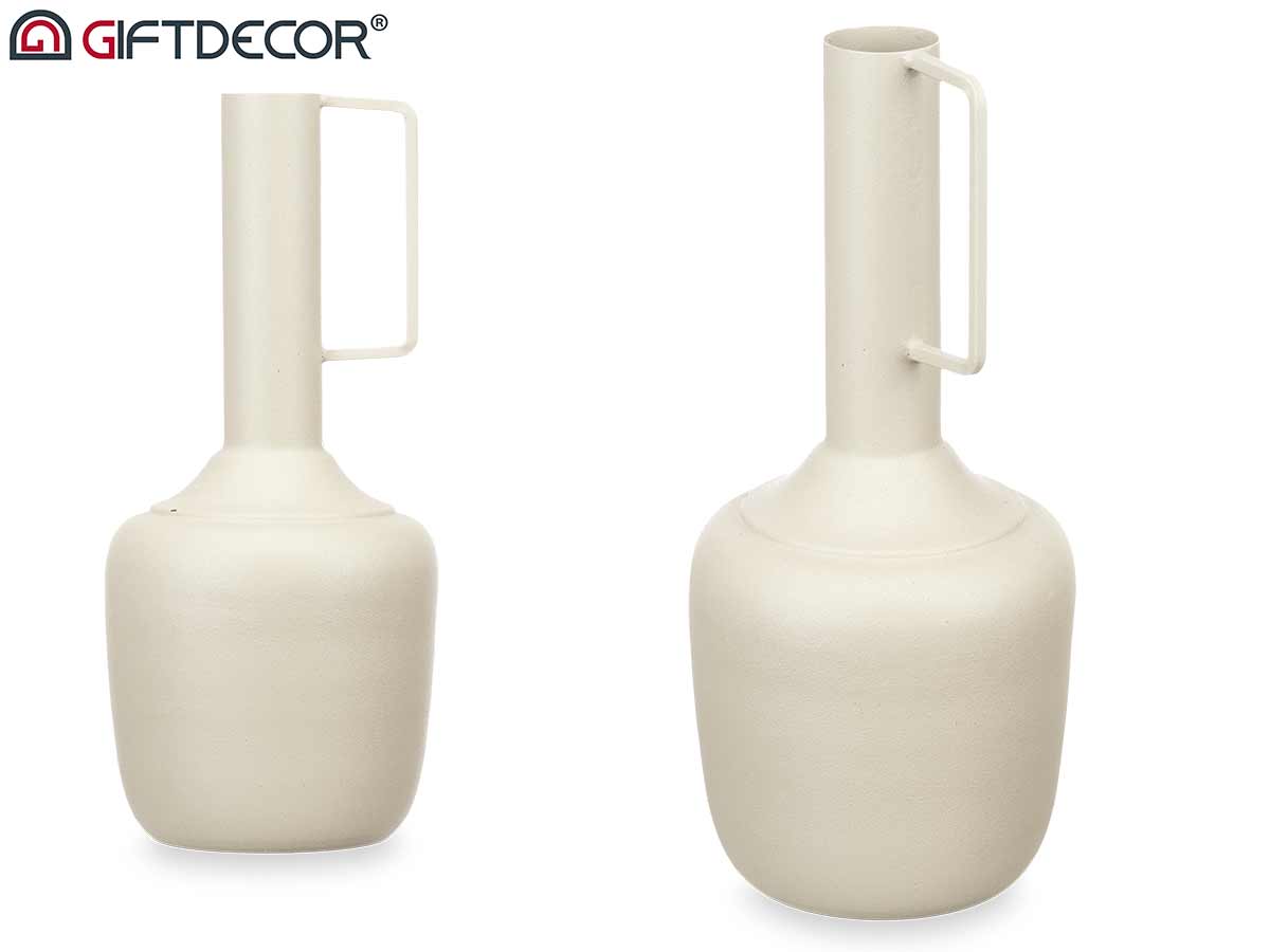 Vaso acciaio rettangolare manico colore crema past