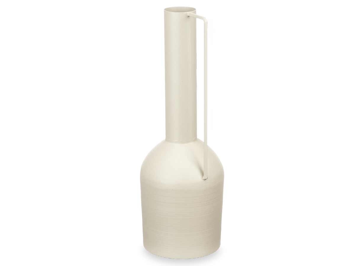 Vase haut en acier couleur crème pastel – Image 2