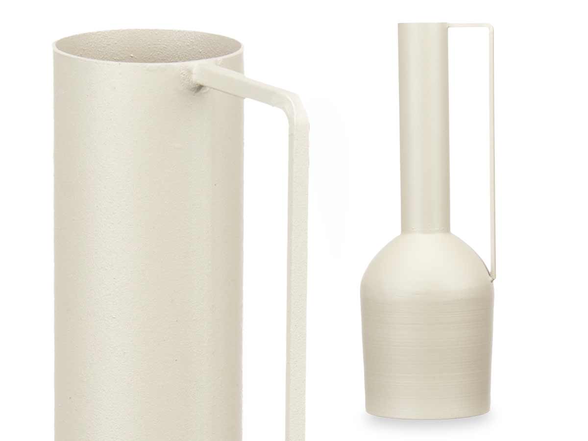 Vase haut en acier couleur crème pastel – Image 3