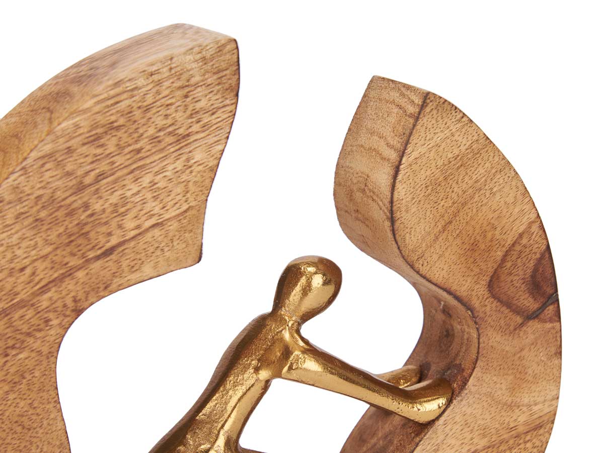 Figura decorativa impulso oro base legno - immagine 3