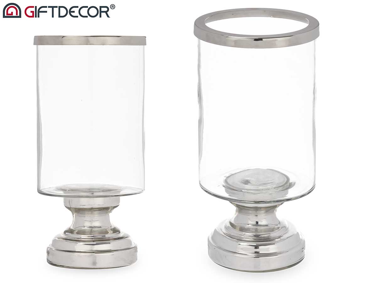 Castiçal cilindro prateado