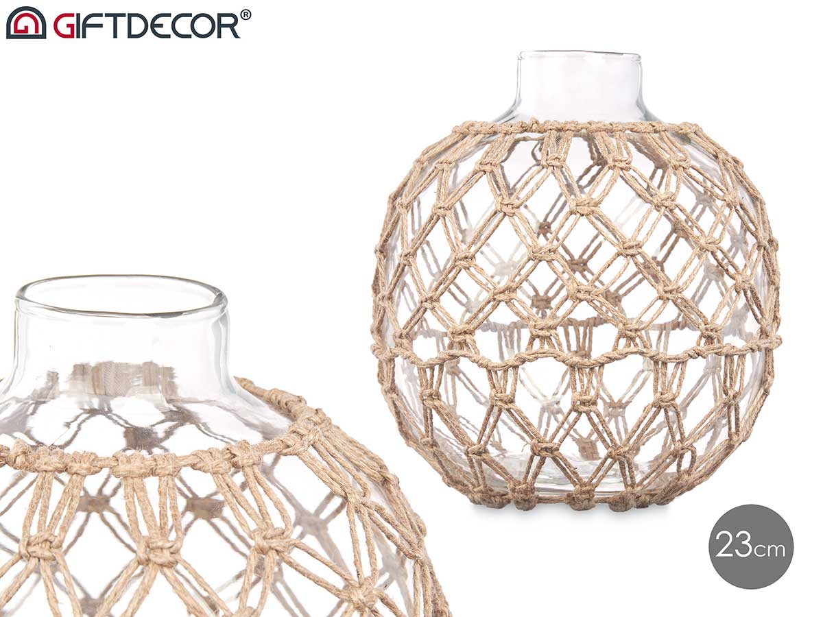 Sfera vetro corda naturale grd