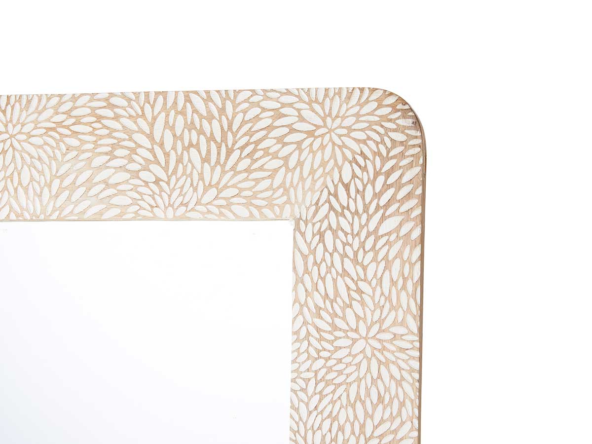 Specchio 60 x 90 cm foglie bianco naturale - immagine 3