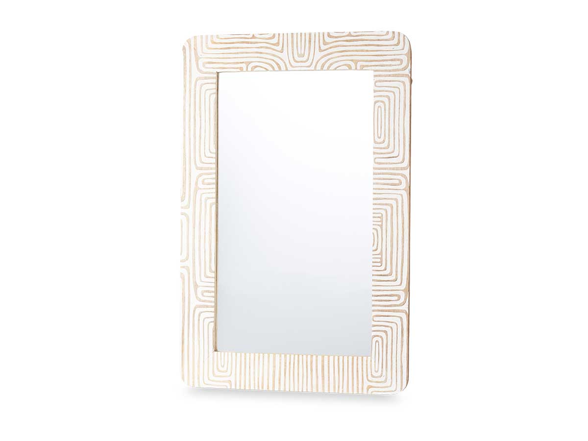 Specchio 60 x 90 cm curve bianco naturale - immagine 2