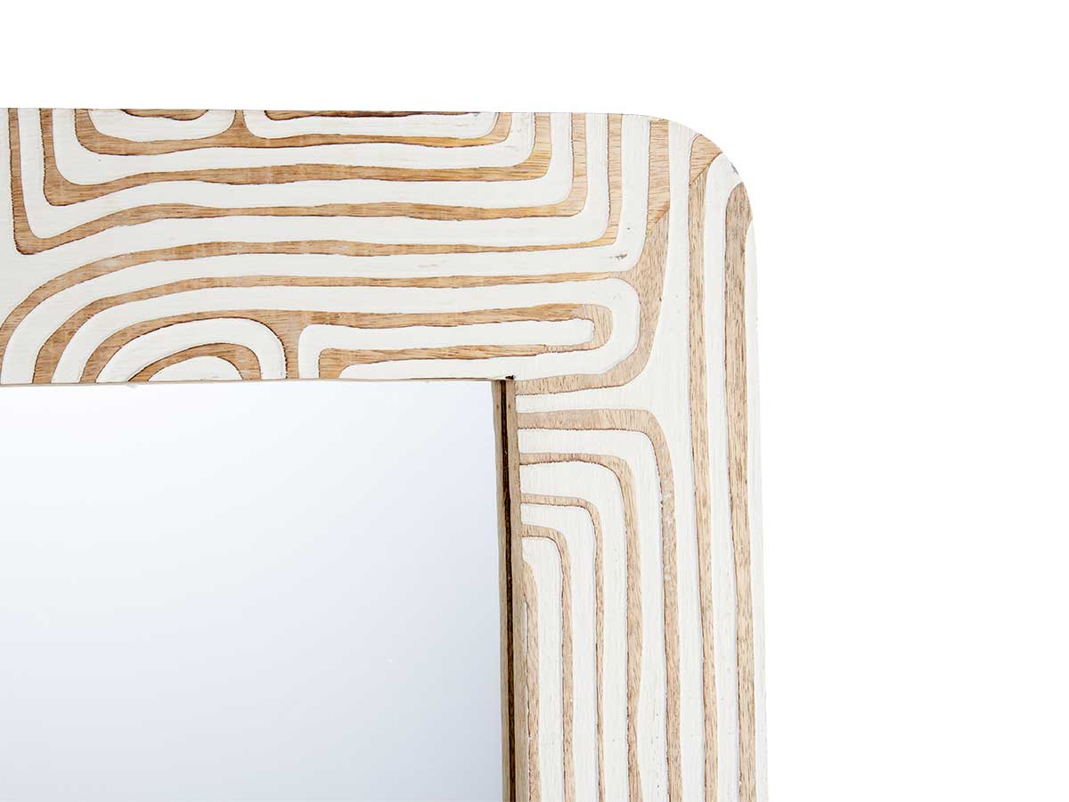 Specchio 60 x 90 cm curve bianco naturale - immagine 3