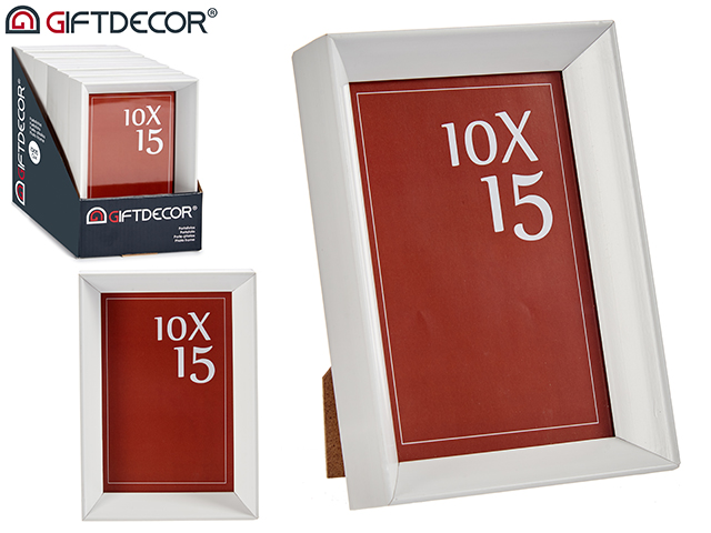 Portafoto plastico moldura blanco 10x15cm