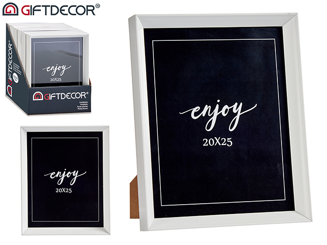 Portafoto plastico moldura blanco 20x25cm