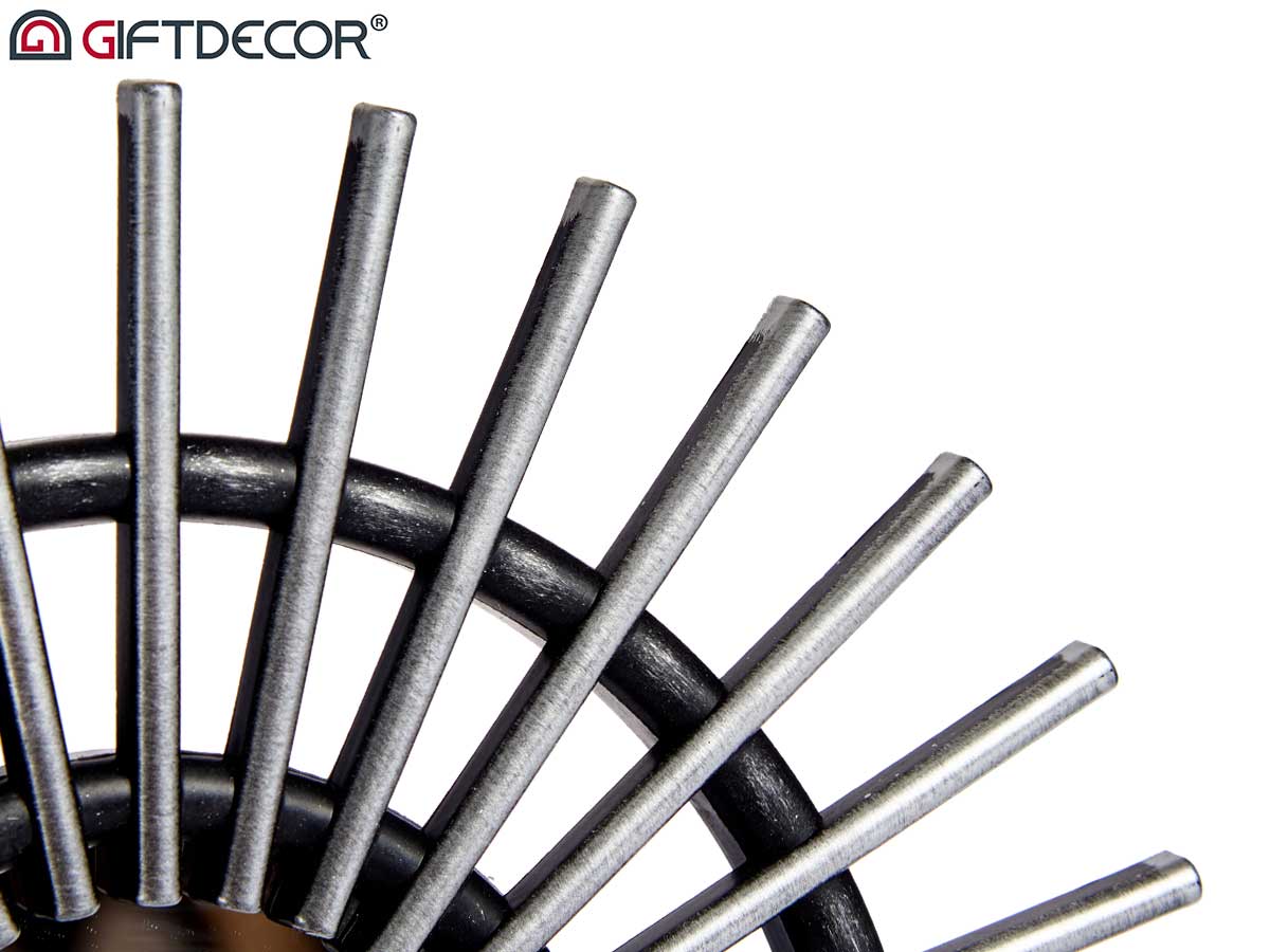 Set 3 miroirs ronds epi noir et argent 25cm – Image 5