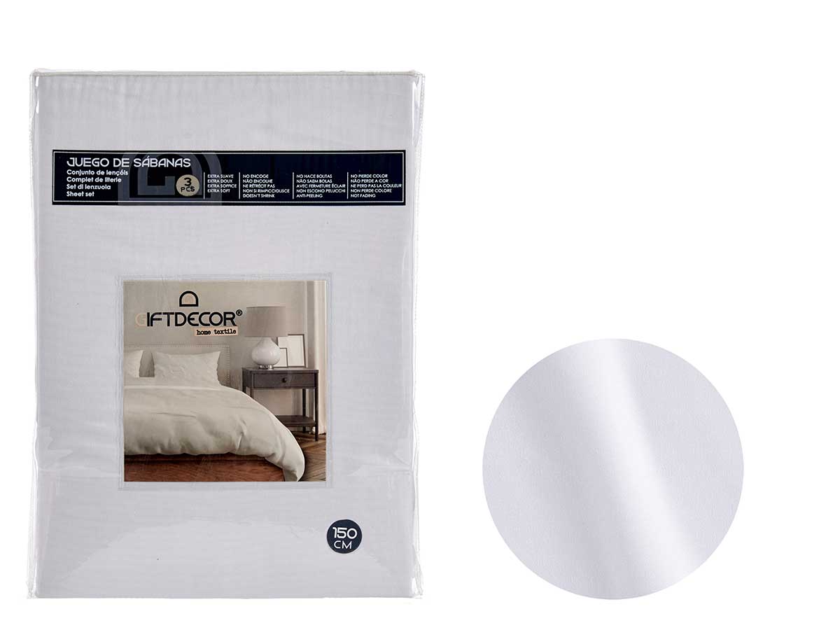 Set 3 sheets 150cm light grey colour