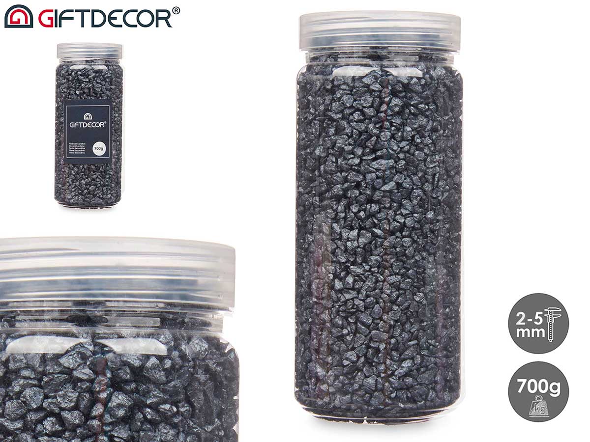 2 5 mm metallized stone jar 700g black