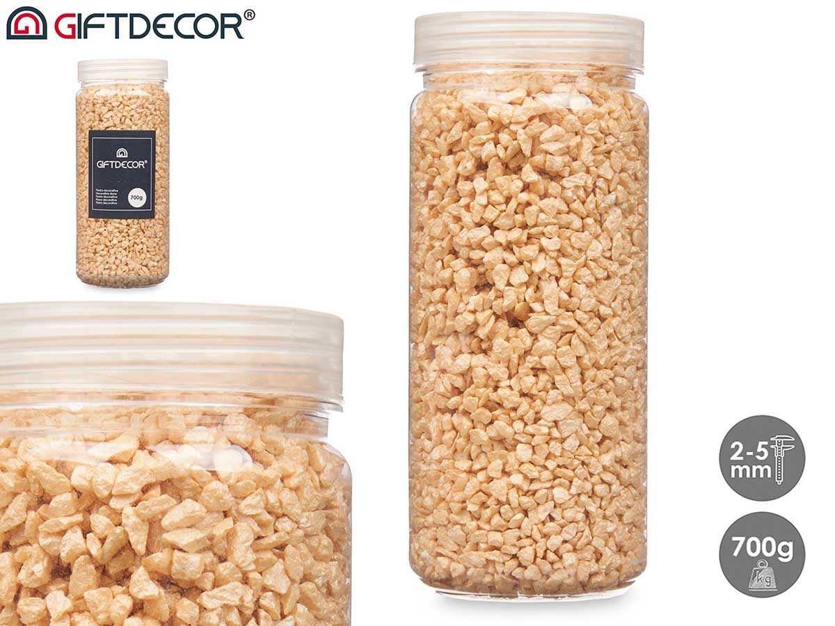 Barattolo pietra 2 5 mm metallizzato 700g senape