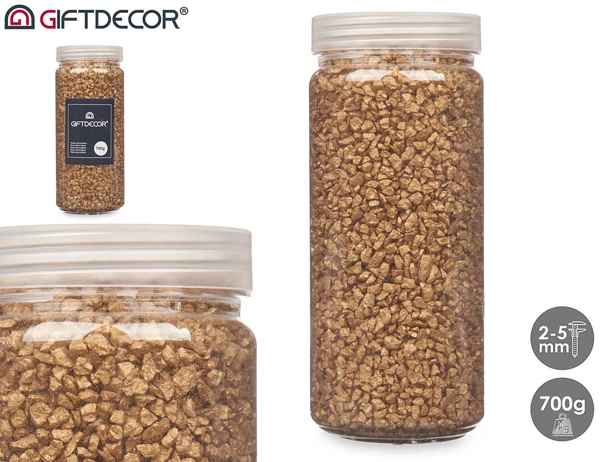 2 5 mm metallized stone jar 700g gold
