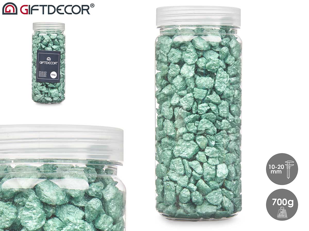Barattolo pietra 10 20 mm metallizzato 700g menta