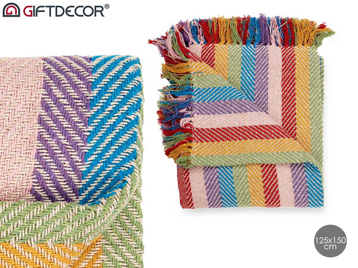 Multicolour throw blanket 125x150 cm