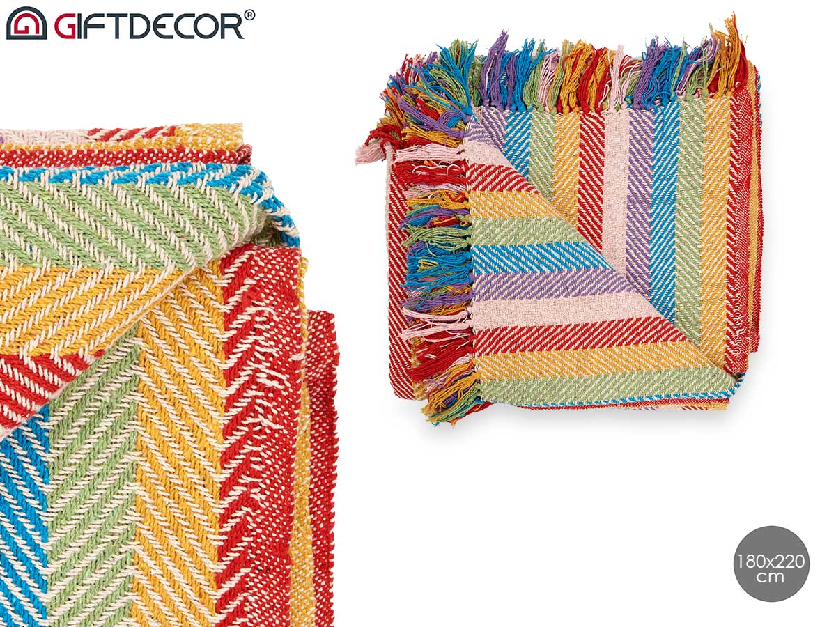 Multicolour throw blanket 125x150 cm