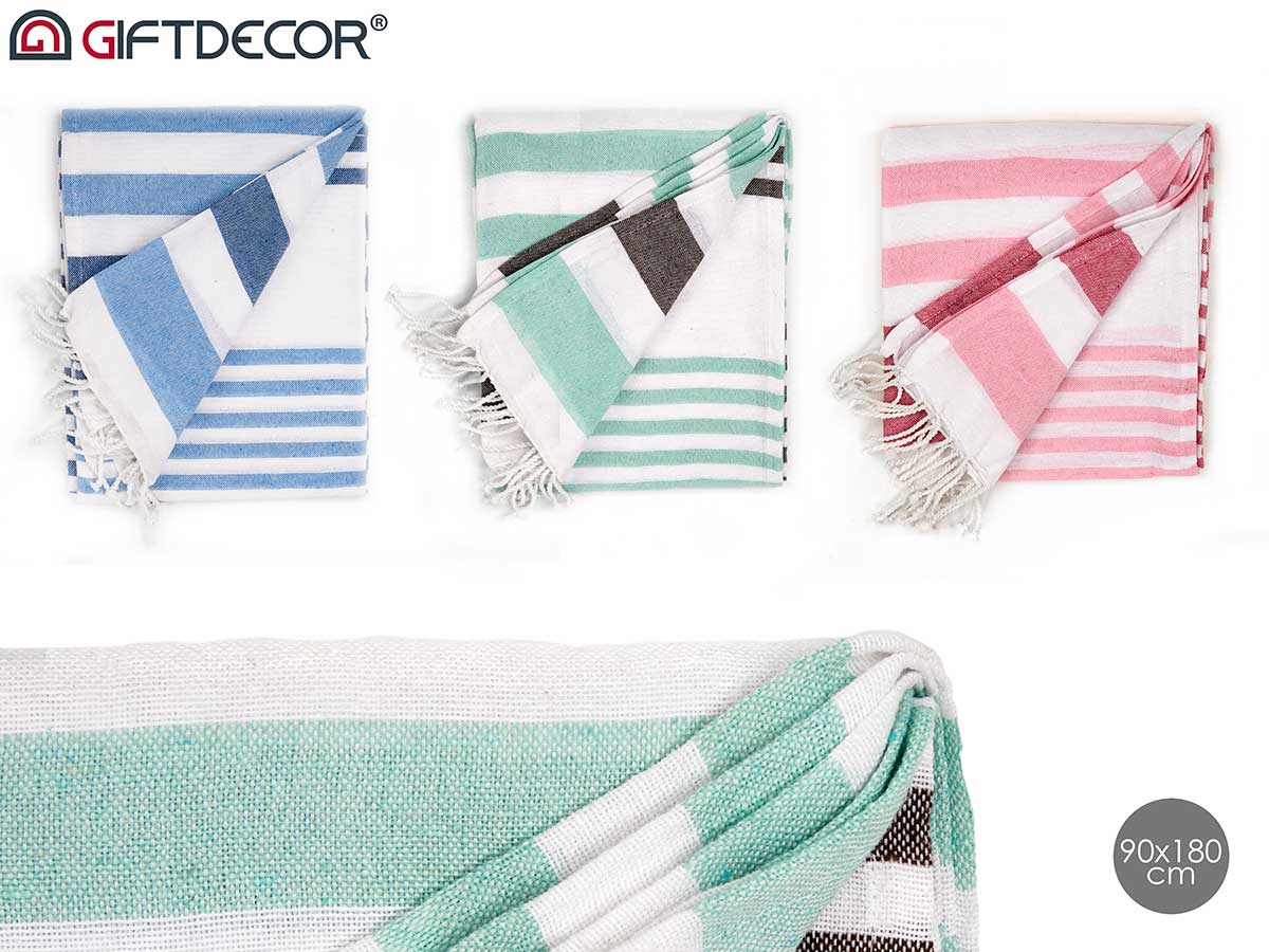 Narrow stripes throw blanket 90x180 cm assort 3