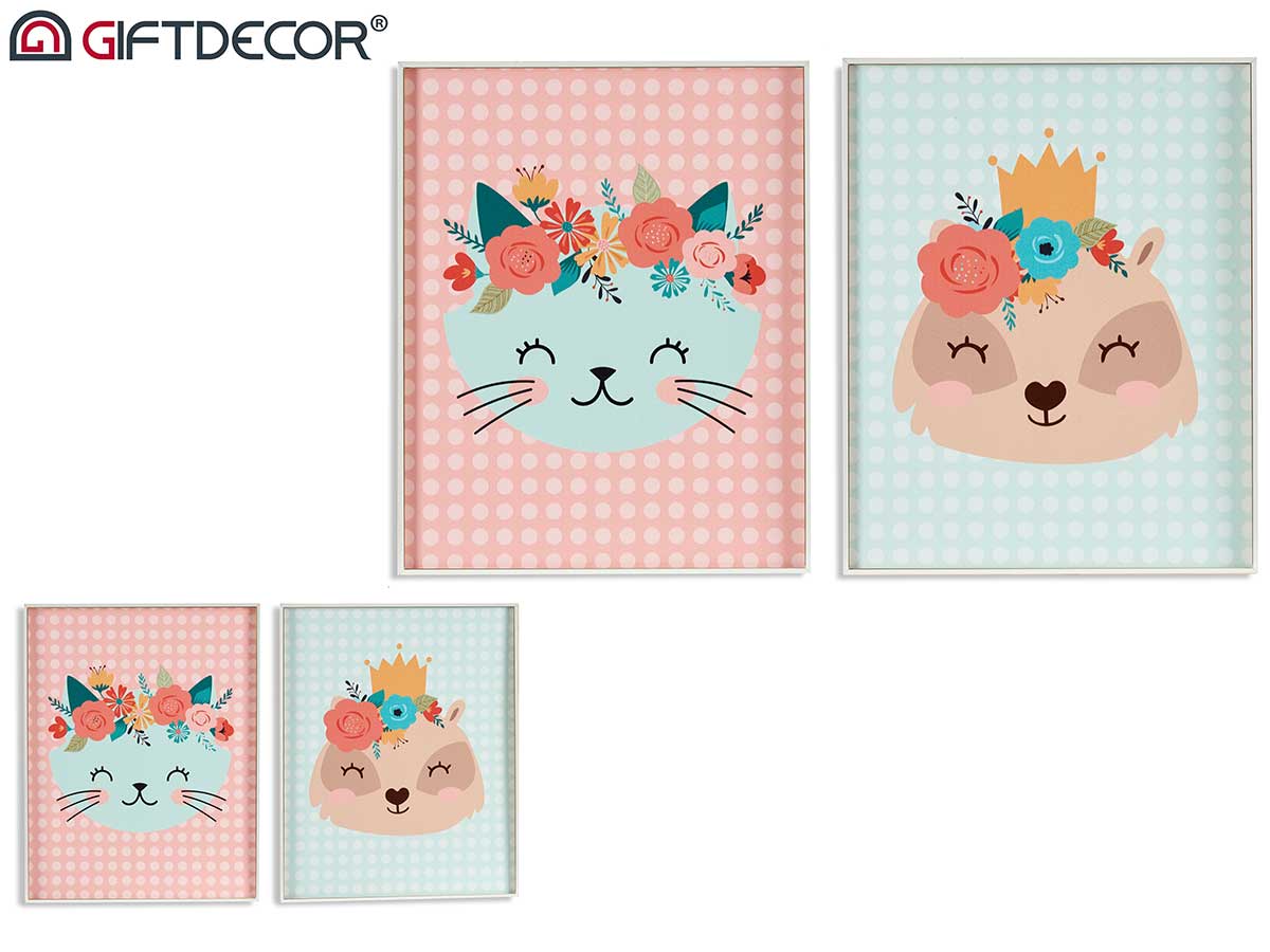 40x50cm animals with flowers painting assort 2