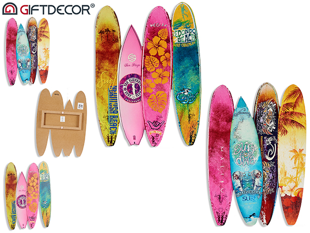 Silhueta parede pranchas de surf 60cm sort 2