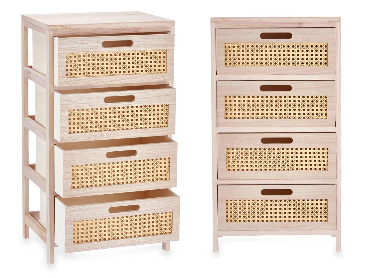 Commode en rotin 4 tiroirs large – Image 3