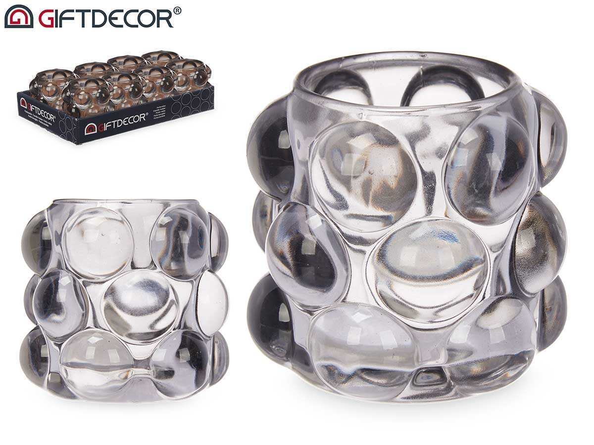 Bougeoir boule petit gris