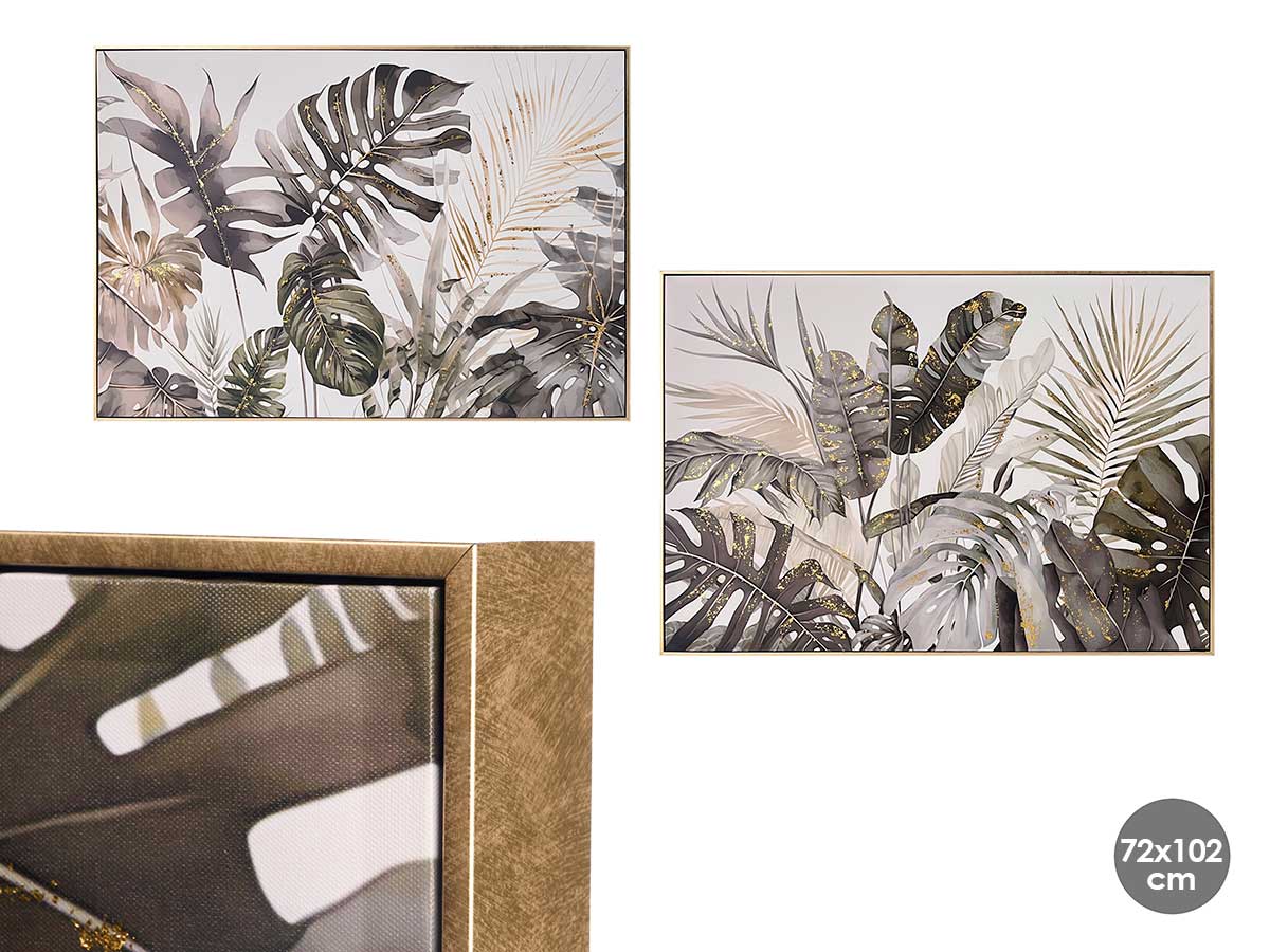 Golden canva frame leaves assorted 2 72x102