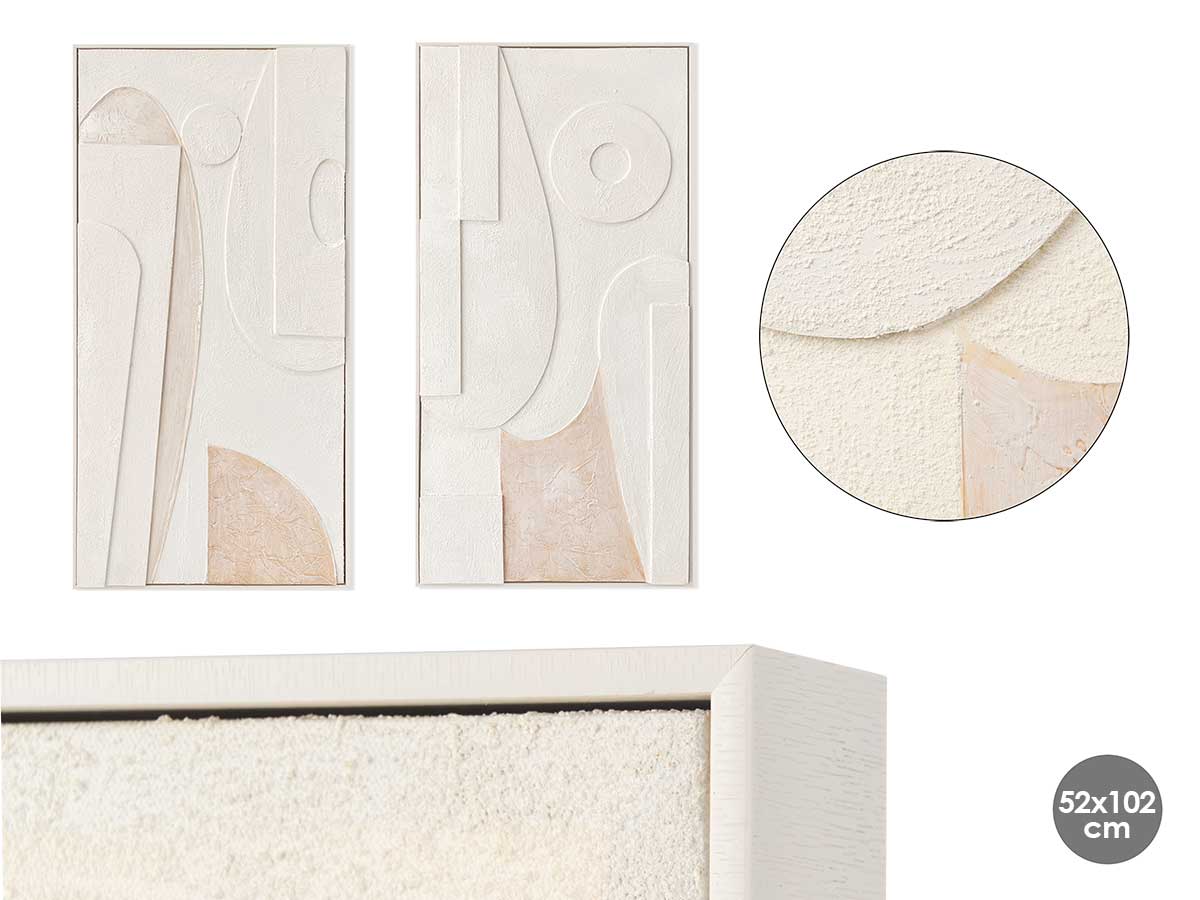 Natural canva frame cubist assorted 2 52x102