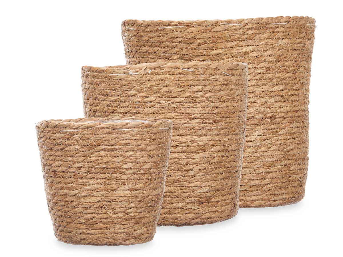 Set 3 cestos redondos altos esparto - Imagen 2