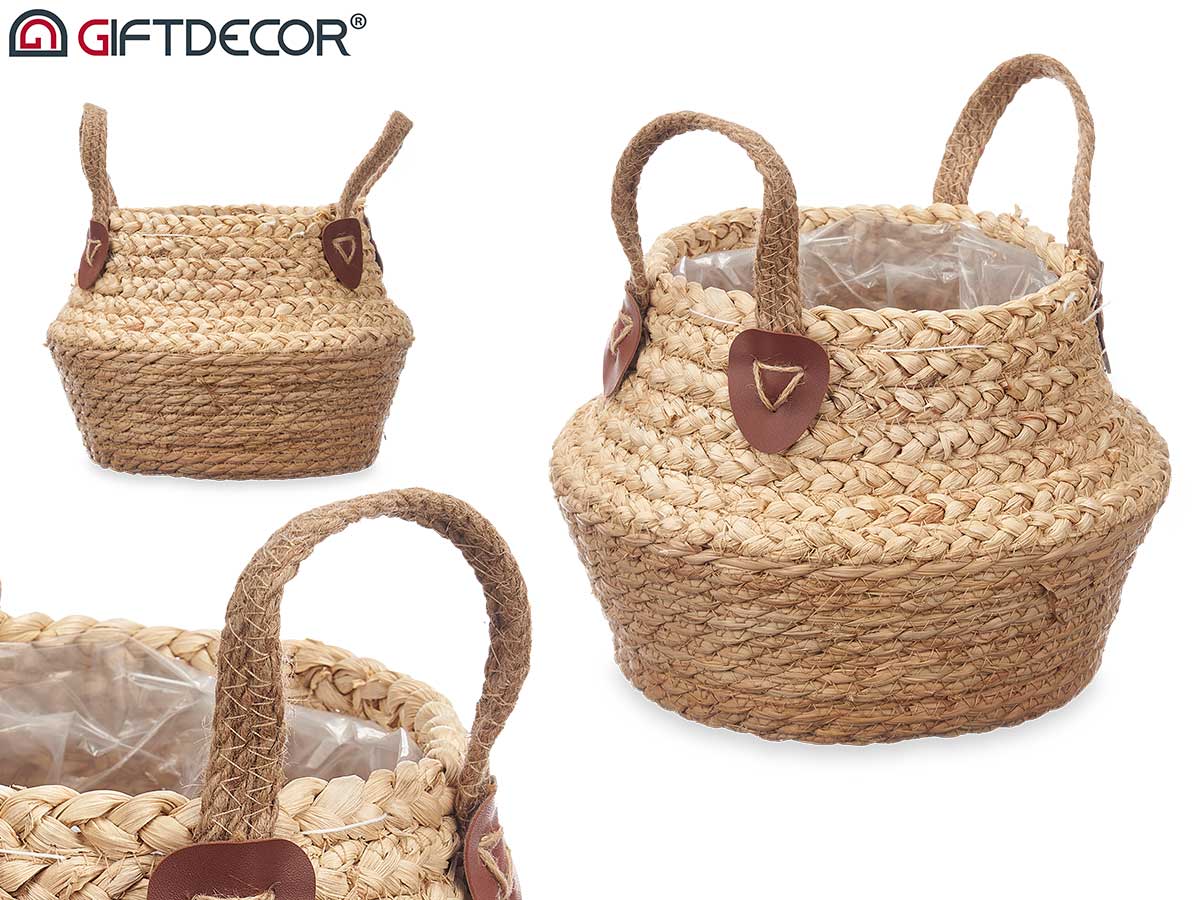 Cesto dobrável com pegas de esparto misto 20cm