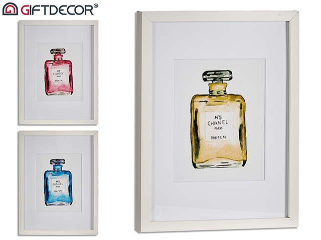 Perfume decorative table ch nº5 sur 3 col 33x43cm
