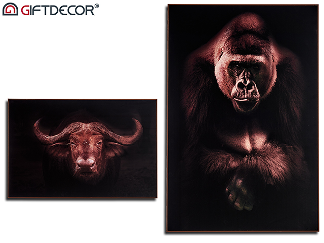 Cuadro bufalo gorila surt marco cobre 81x122cm