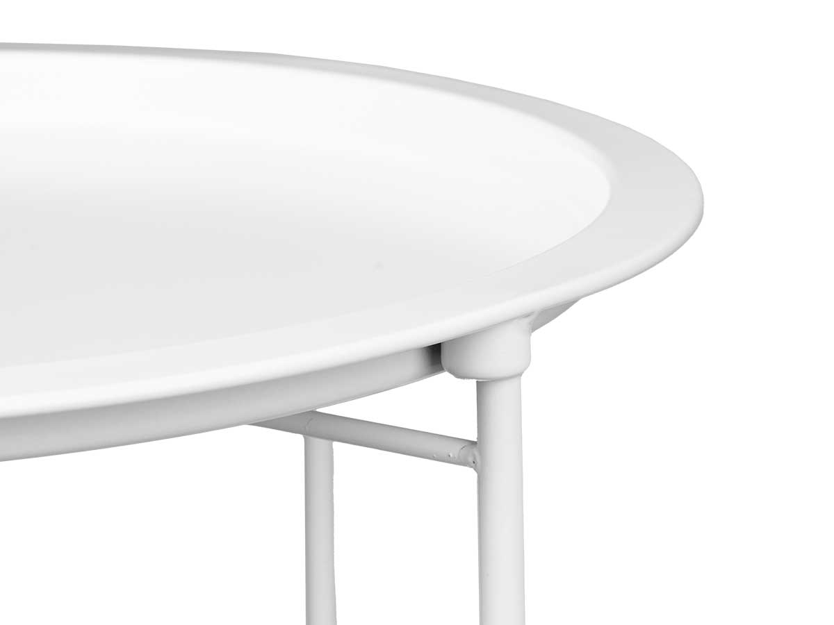 Tavolo rotondo pieghevole bianco - immagine 4